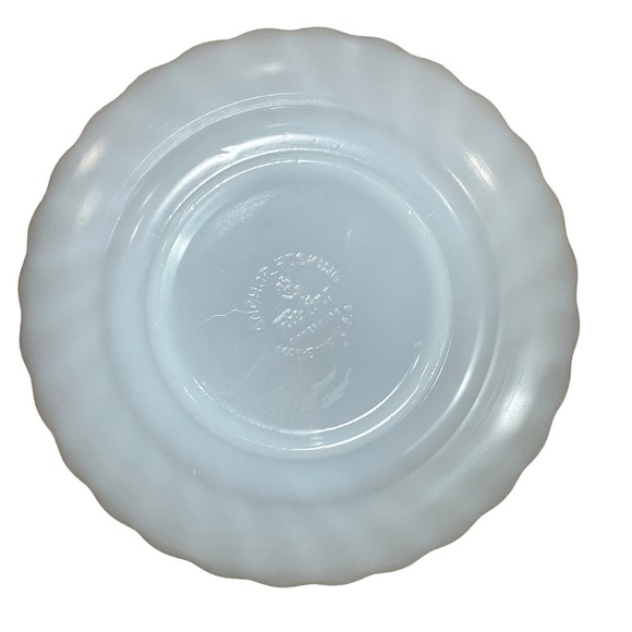Fire King Dinnerware Swirl Salad Plates Milk Glass Gold Dessert Replacements Two - Picture 7 of 10